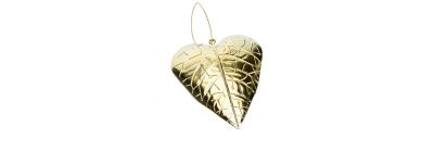 Figura colgante hoja con relieve dorado