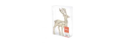 Adorno reno navideño escarchado 22cm dorado