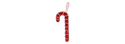 Bastón navideño escarchado con relieve
