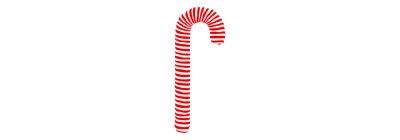 Figura colgante bastón navideño afelpado