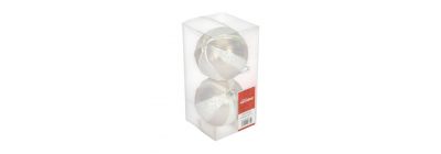 Esfera navideña con relieve 2pzas blanco