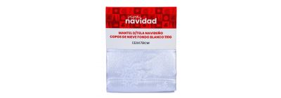Mantel navideño copo nieve blanco