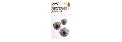 Roseta decorativa papel plateado