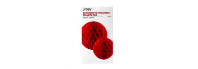 Esferas colgantes papel rojo