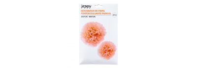 Pompones papel naranja decorativos