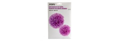 Pompón decorativo papel morado