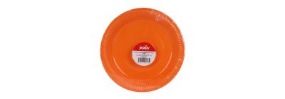 Plato cartón 7pulg 8und naranja