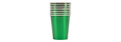 Vaso cartón 9pulg verde metalizado