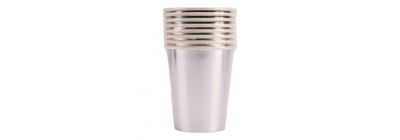 Vaso cartón 9pulg plateado