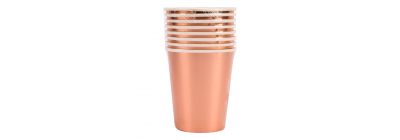 Vaso cartón 9pulg oro rosa