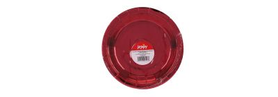Plato cartón 7pulg 8und rojo metalizado