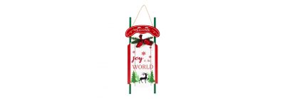 Letrero madera navideño con luz