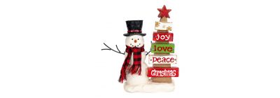 Figura muñeco nieve LED