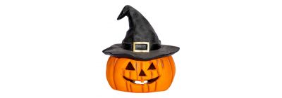Calabaza con sombrero y luz