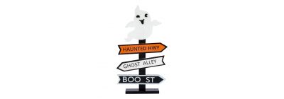 Letrero madera fantasma Halloween