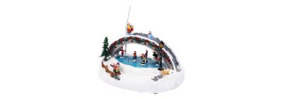 Villa navideña con pista de hielo