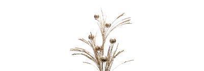 Rama artificial navideña con frutos 70cm champagne
