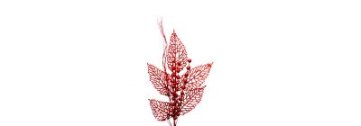 Hoja escarchada roja 50cm