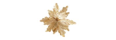 Flor artificial navideña dorado