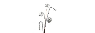 Rama artificial navideña 79cm plateado