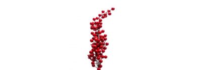 Rama artificial navideña con frutos 66cm marron+rojo