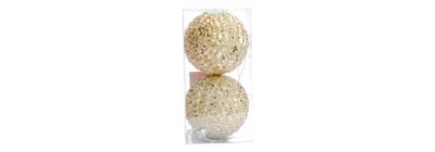 Esfera navideña 10cm 2und dorado