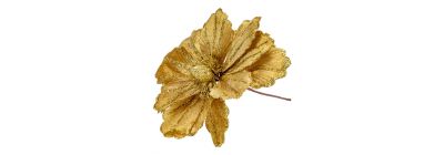 Flor navideña afelpada dorada