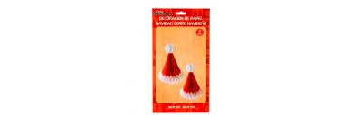 Figura gorro navideño rojo/blanco