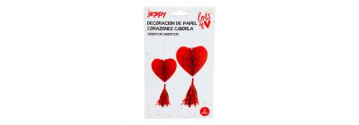 Figuras corazón rojo decorativas