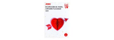 Figura papel corazón rojo