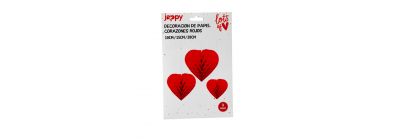 Figuras papel corazón 3 piezas