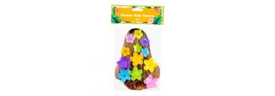 Flor hawaiana para cabello 4cm 6pzas multicolor