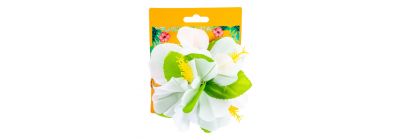 Prensa con flor 11cm blanco verde