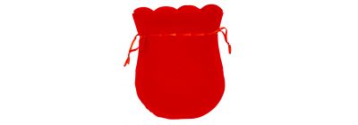 Bolsa tela afelpada 5pzas rojo