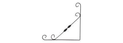 Ángulo metálico decorativo 10x10pulg negro