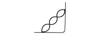 Ángulo metálico decorativo 8x8pulg negro