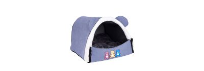 Cama para mascota afelpada estampado multicolor