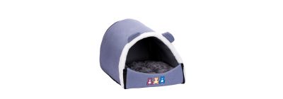 Cama para mascota afelpada estampado multicolor
