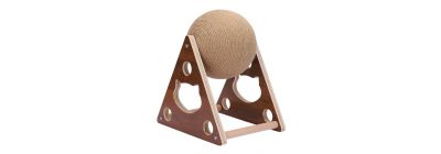 Bola rascadora triangular para mascota marrón