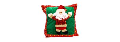 Cojín navideño Santa rojo-verde