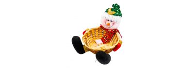 Peluche muñeco nieve con canasta