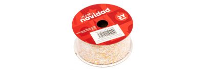 Cinta navideña escarchada