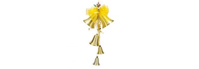 Figura colgante campana con lazo 70cm dorado