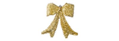 Figura lazo navideño 41.5cm dorado