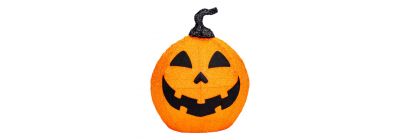 Calabaza 3d con luz led naranja y negro