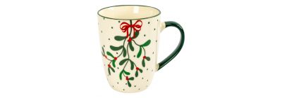 Taza navideña ramas y frutos