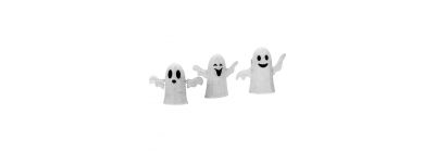 Fantasma con relieve y luz led 3 pzas blanco