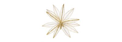 Flor artificial navideña 34cm dorado