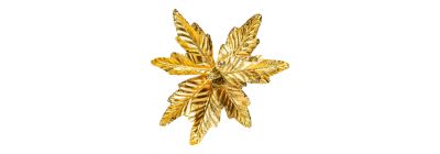 Flor navideña dorada escarchada