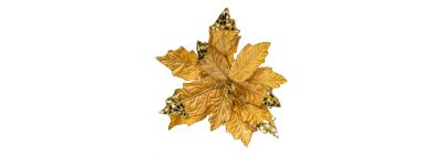 Flor artificial navideña 45cm dorado